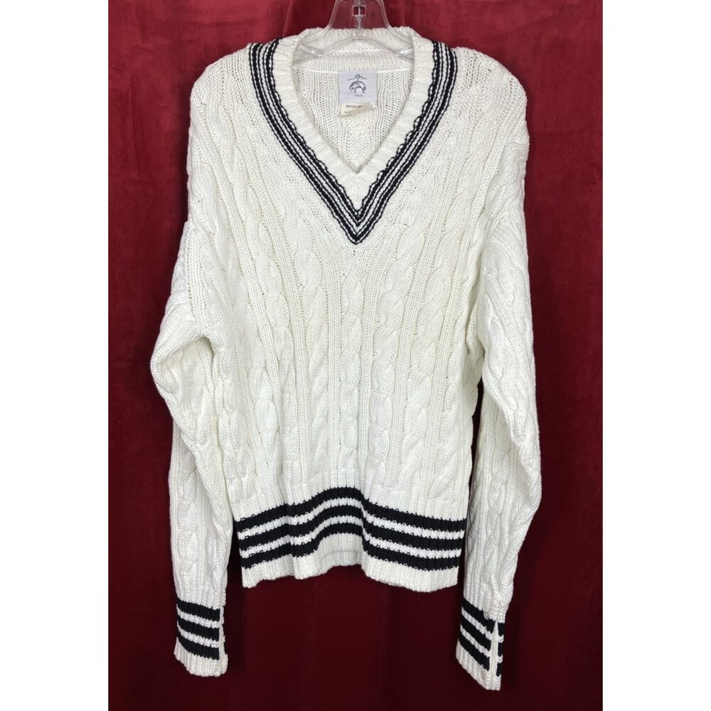 Sz BB5 XL Black Fleece Made In Scotland Cotton Cable Tennis Sweater  Thom Browne